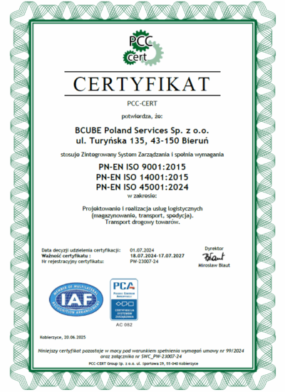ISO 9001 14001 45001 PL